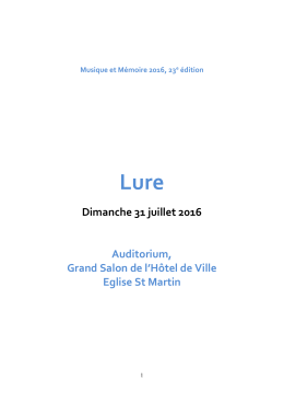Consultez le programme complet des concerts à Lure