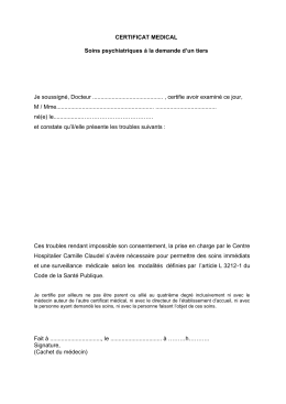 certificat médical - centre hospitalier Camille Claudel