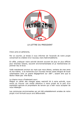 Lettre du Président - FLYING ZONE 51 RC Club