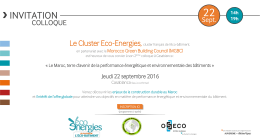 Colloque Casablanca – jeudi 22 septembre - Cluster Eco