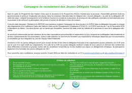 Campagne de recrutement des Jeunes Délégués français