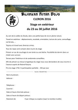 Fiche inscription Cléron 2016