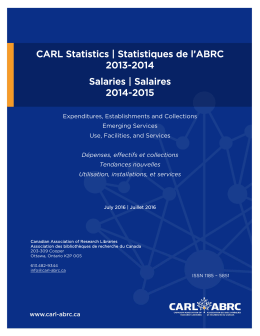 Statistiques de l`ABRC 2013-2014 Salaries | Salaires 2014-2015