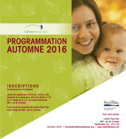 Programmation - Automne 2016 - Loisirs Fleuri-Est