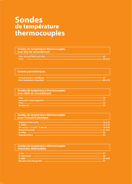 Sondes de température Thermocouples