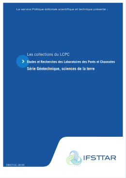 Les collections du LCPC Série Géotechnique, sciences de la
