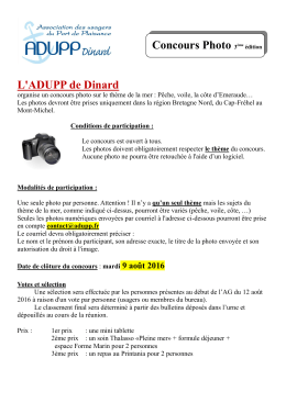 Concours Photo 3ème édition L`ADUPP de Dinard