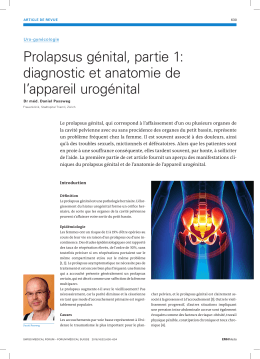 Prolapsus génital, partie 1: diagnostic et anatomie de l`appareil