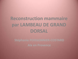 Reconstruction mammaire par LAMBEAU DE GRAND DORSAL