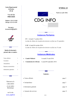 CDG INFO - Centre de gestion de la fonction publique territoriale du