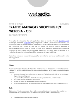 TRAFFIC MANAGER SHOPPING H/F WEBEDIA