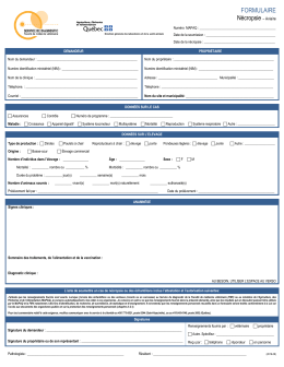 Formulaire - Nécropsie-aviaire