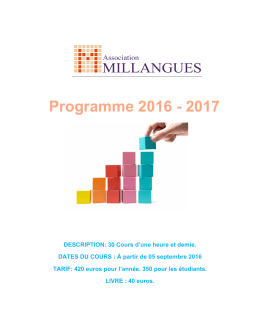 Programme 2016 - 2017