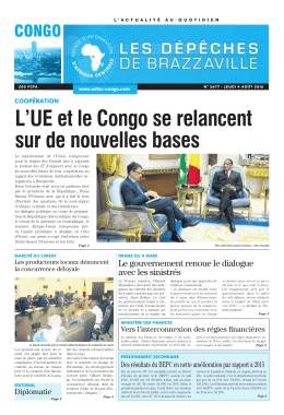 COOPÉRATION L`UE et le Congo se relancent sur de nouvelles bases