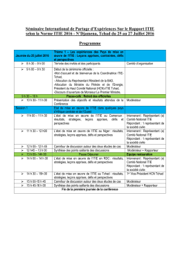 Séminaire International de Partage d`Expériences Sur - ITIE