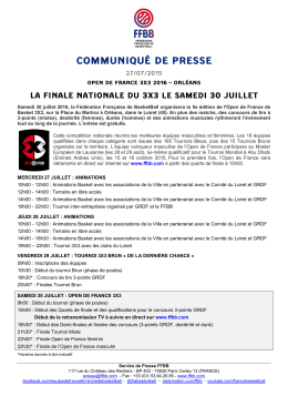 Finale nationale 3X3 samedi 30 juillet à Orléans