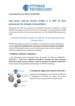 Communiqué de presse - Pays d`Aix Développement
