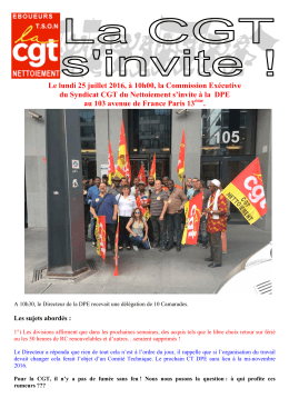 La CGT s`invite... - Union Syndicale CGT