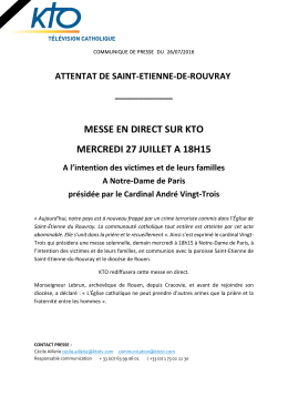 Juillet 2016 - Communiqué Attentat Saint-Etienne-du-Rouvray