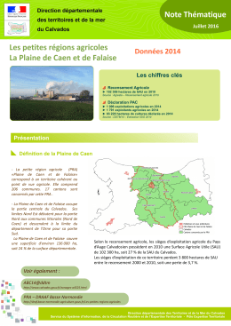 Les petites régions agricoles La Plaine de Caen et de Falaise Note