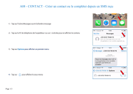 A08 - CONTACT - Créer un contact ou le compléter depuis un SMS