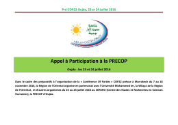 Pré-COP22 Oujda, 23 et 24 Juillet 2016