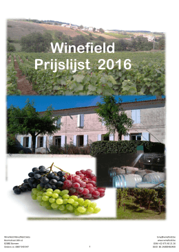 Winefield Prijslijst 2016