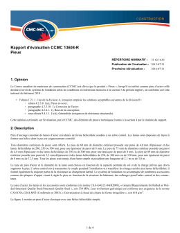 Rapport d`évaluation CCMC 13608-R : Pieux