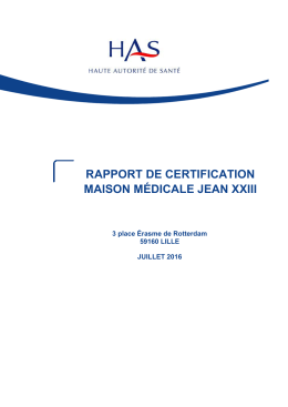 rapport de certification maison médicale jean xxiii