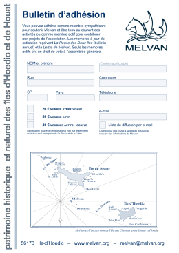 Bulletin d`adhésion - Association Melvan