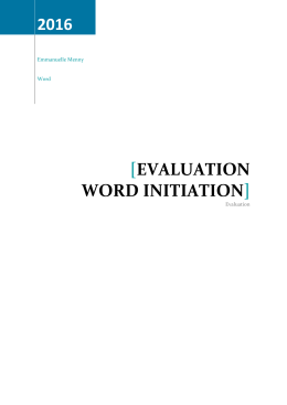 EVALUATION word INITIATION