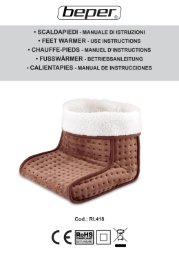 scaldapiedi - manuale di istruzioni • feet warmer - use