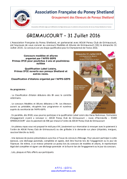 GRIMAUCOURT – 31 Juillet 2016 - Association Française du Poney