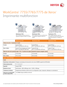 WorkCentre 7755/7765/7775 Detailed Specifications