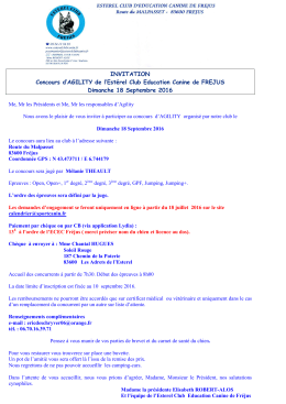 INVITATION Concours d`AGILITY de l`Estérel Club Education