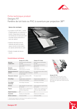 Fiche technique produit Designo R7 Fenêtre de toit bois ou PVC à