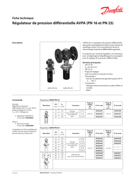 Régulateur de pression différentielle AVPA (PN 16 et