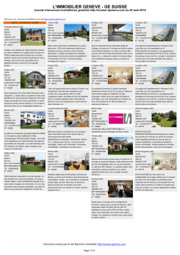 Journal immobilier Geneve - Annonces immobilière en Suisse