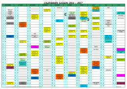 calendrier saison 2016 - 2017