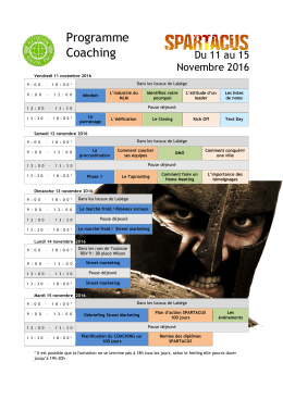 Programme SPARTACUS novembre 2016