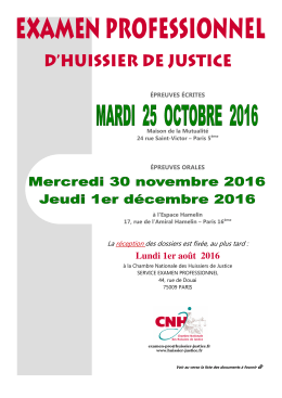 Affiche mai 2016 - Les Huissiers de Justice