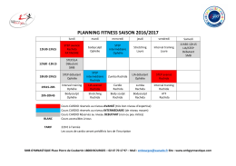 Planning 2016-2017 Fitness - Bourges
