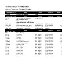 Championships Event Schedule