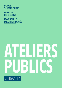 Plaquette des ateliers publics 2016 - 2017