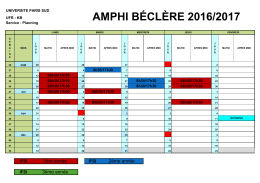 Planning retransmission Amphi Antoine Béclère 1 er semestre