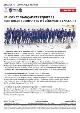le hockey français et l`équipe 21 renforcent leur offre d