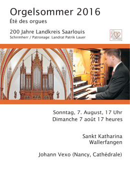 Deckblatt Wallerfangen.cdr - Förderverein für Musik in der Ev. Kirche