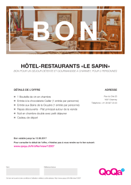 hôtel-restaurants «le sapin - Bon pour un séjour à 2 : détente et