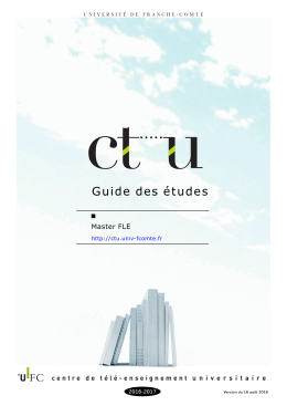 Guide des études - Guides des Études - Université de Franche