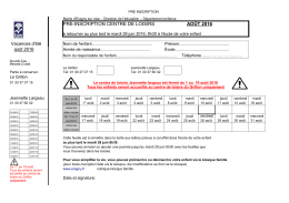 pre-inscription centre de loisirs août 2016
